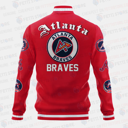 Atlanta Braves Symbol Vintage Design Varsity Jacket - All-Over-Printed Jacket