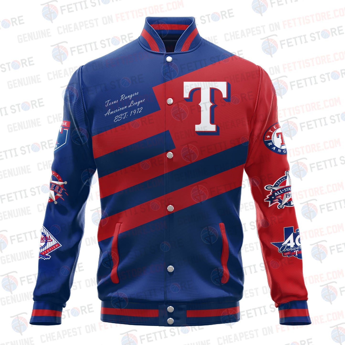 Texas Rangers American League Baseball Varsity Jacket SH1 - All-Over-Printed Jacket