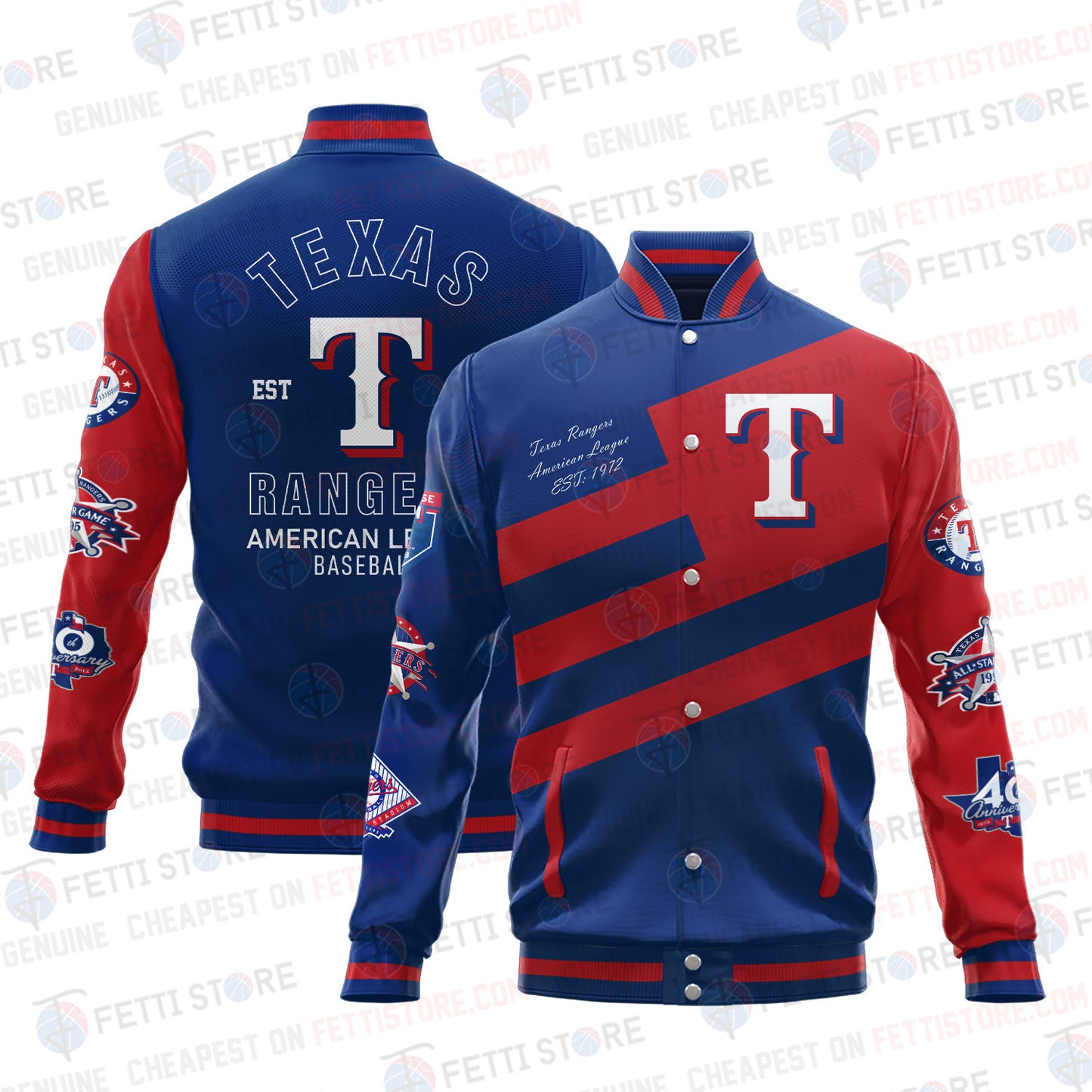 Texas Rangers American League Baseball Varsity Jacket SH1 - All-Over-Printed Jacket