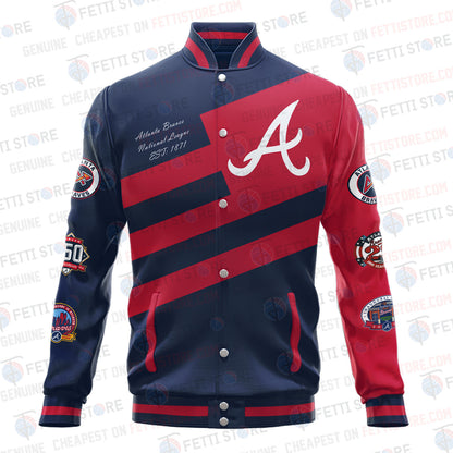 Atlanta Braves American League Baseball Varsity Jacket SH1 - All-Over-Printed Jacket