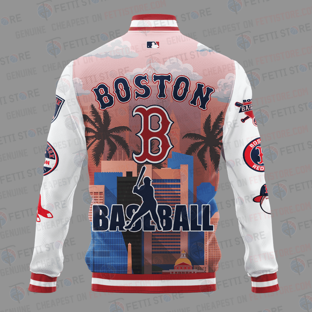 Boston Red Sox Major League Baseball AOP Varsity Jacket STM - All-Over-Printed Jacket