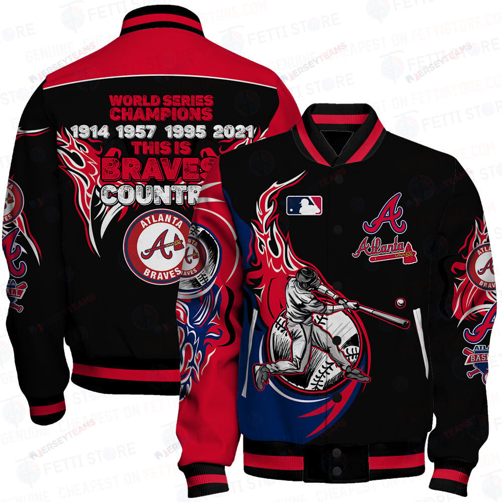 Atlanta Braves Major League Baseball AOP Varsity Jacket - All-Over-Printed Jacket