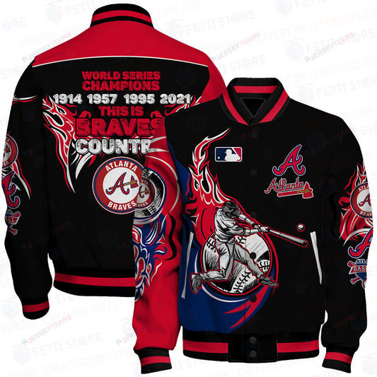 Atlanta Braves Major League Baseball AOP Varsity Jacket - All-Over-Printed Jacket