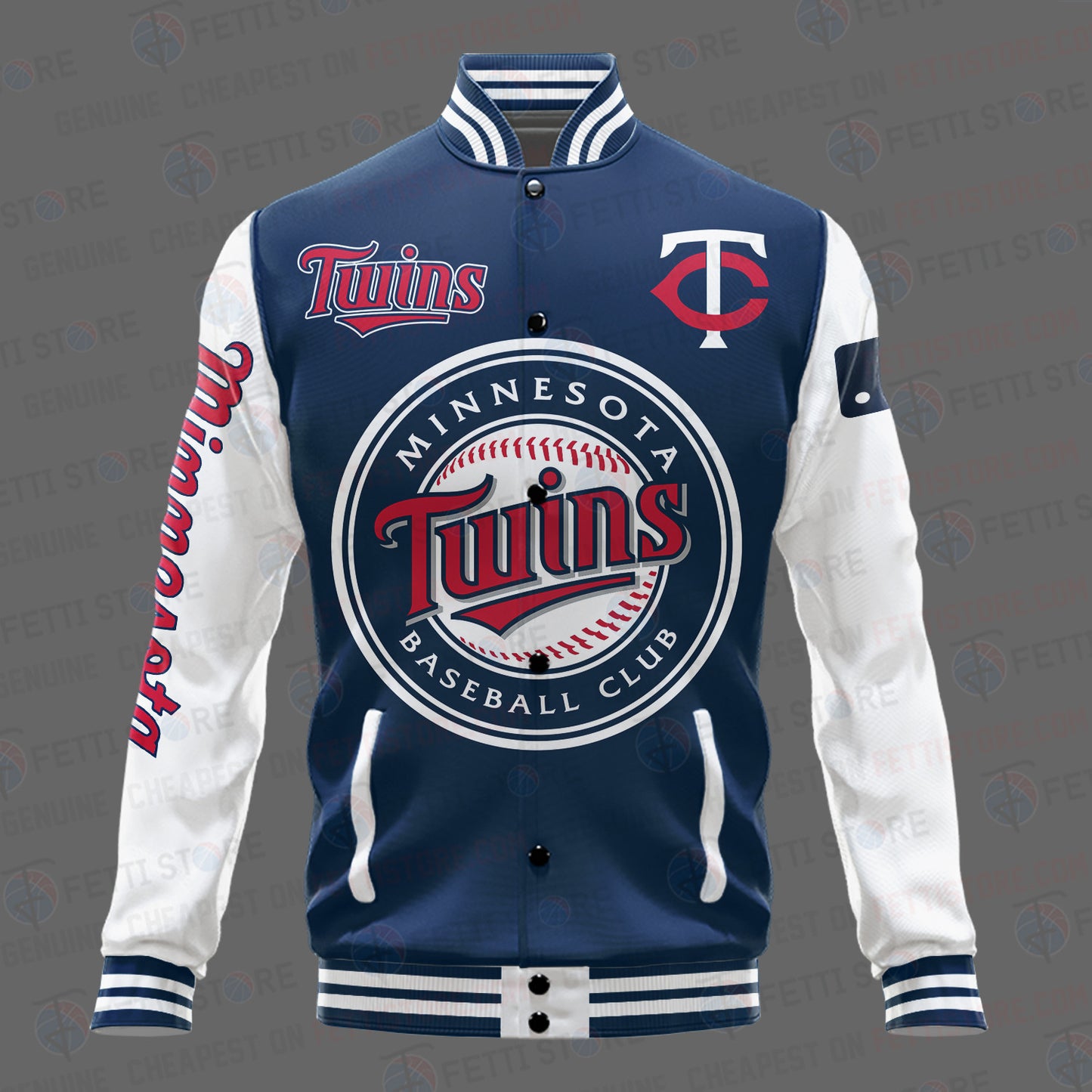 Minnesota Twins Major League Baseball AOP Varsity Jacket STM - All-Over-Printed Jacket