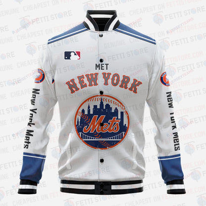 New York Mets - Major League Baseball AOP Varsity Jacket V5 - All-Over-Printed Jacket
