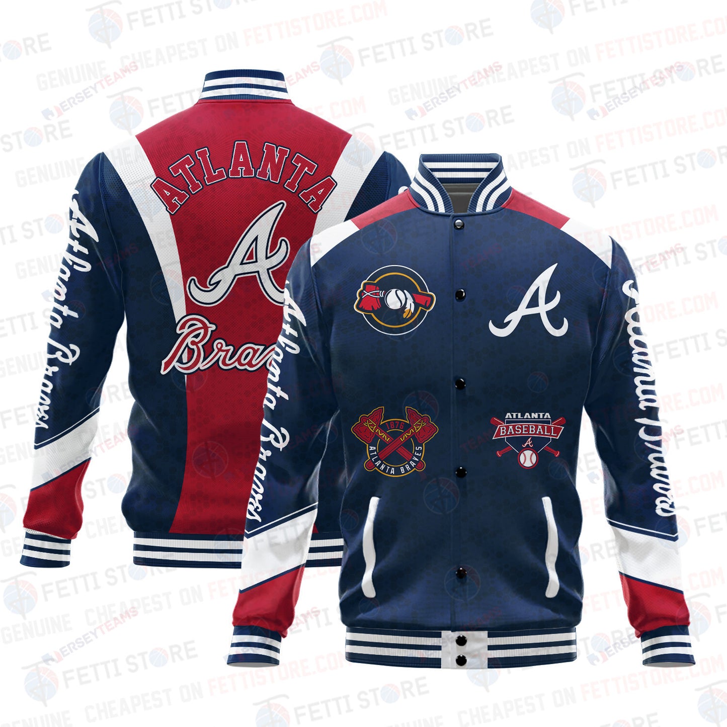 Atlanta Braves American League Baseball Varsity Jacket SH1 V2 - All-Over-Printed Jacket