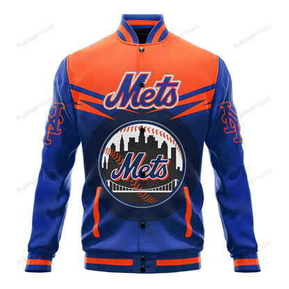 New York Mets - Major League Baseball AOP Varsity Jacket V7 - All-Over-Printed Jacket