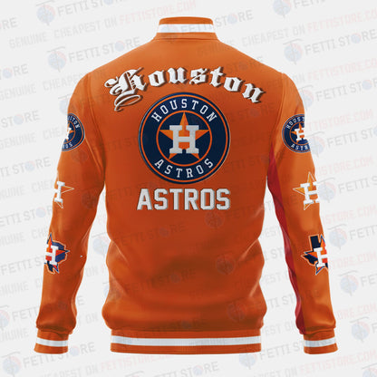 Houston Astros Symbol Vintage Design Varsity Jacket - All-Over-Printed Jacket