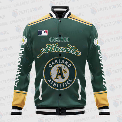 Oakland Athletics - Major League Baseball AOP Varsity Jacket V5 - All-Over-Printed Jacket