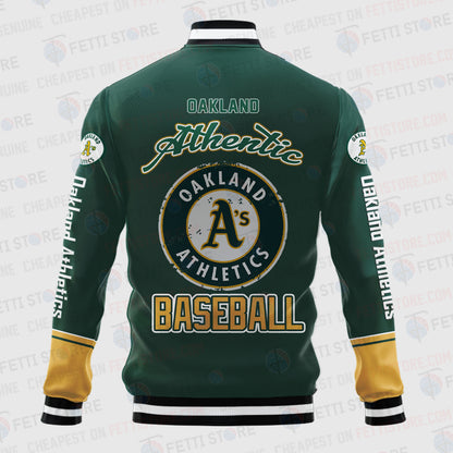 Oakland Athletics - Major League Baseball AOP Varsity Jacket V5 - All-Over-Printed Jacket