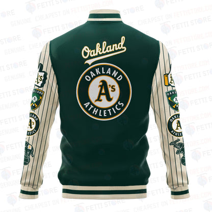Oakland Athletics - Major League Baseball AOP Varsity Jacket V6 - All-Over-Printed Jacket