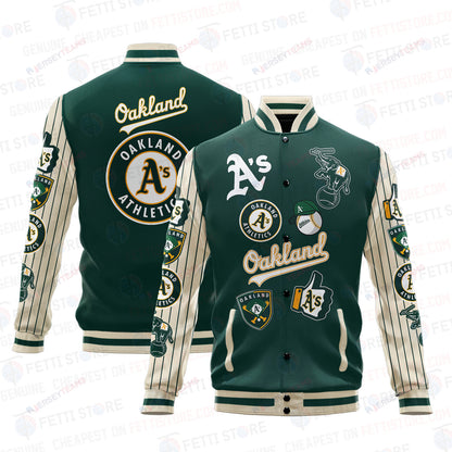 Oakland Athletics - Major League Baseball AOP Varsity Jacket V6 - All-Over-Printed Jacket