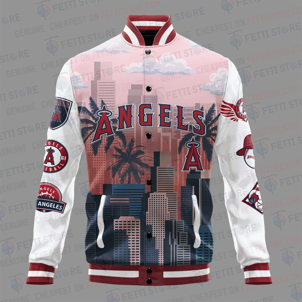 Los Angeles Angels Major League Baseball AOP Varsity Jacket STM - All-Over-Printed Jacket