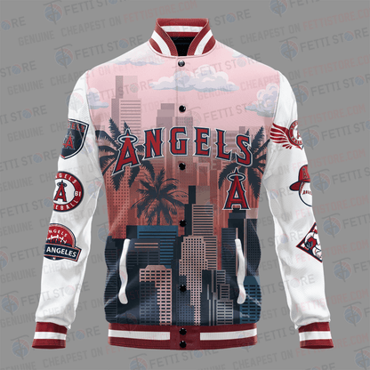 Los Angeles Angels Major League Baseball AOP Varsity Jacket STM - All-Over-Printed Jacket