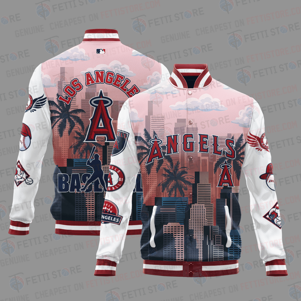 Los Angeles Angels Major League Baseball AOP Varsity Jacket STM - All-Over-Printed Jacket