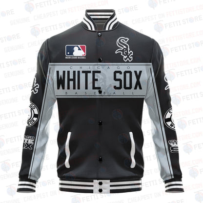 Chicago White Sox American League Baseball Vintage Pattern Varsity Jacket - All-Over-Printed Jacket