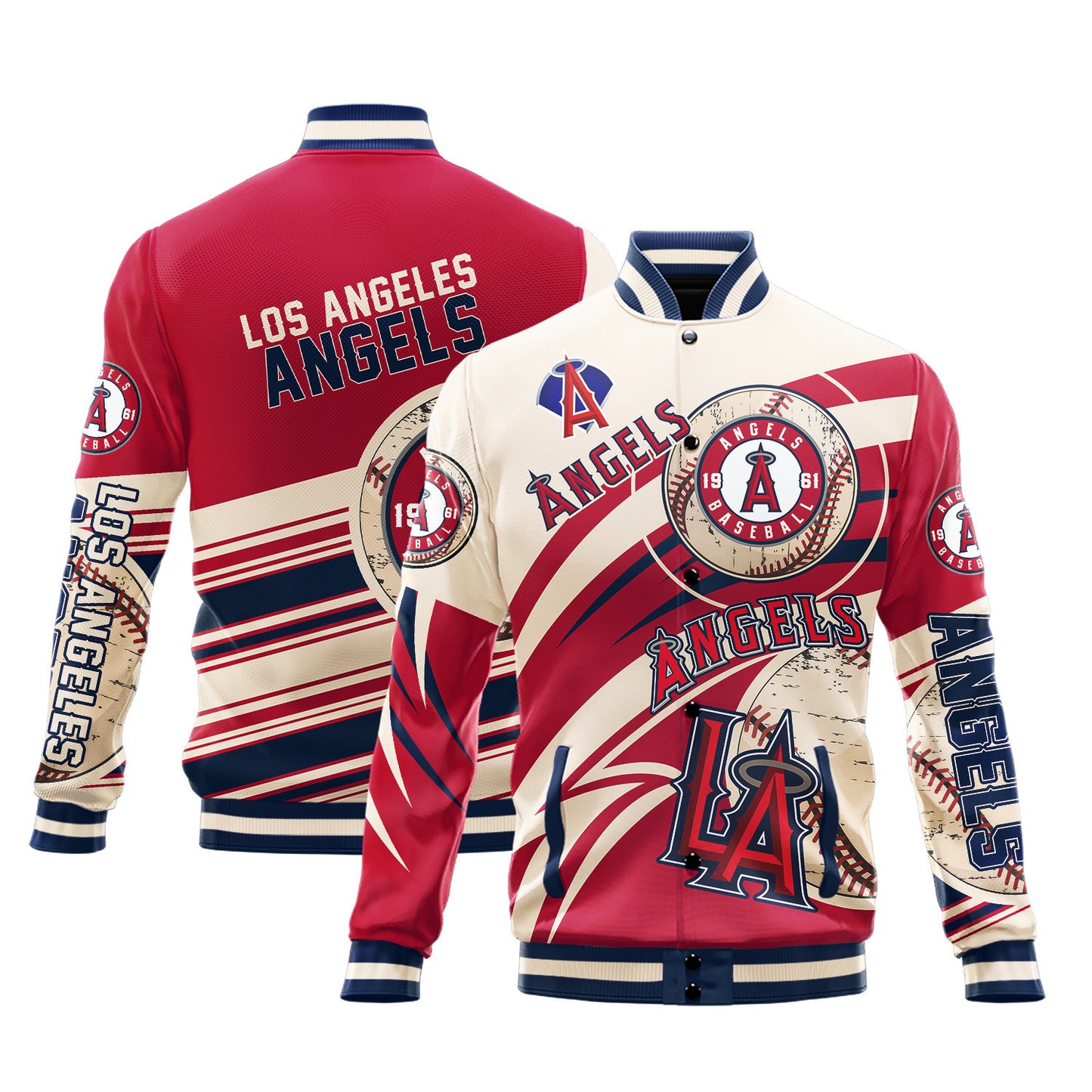 Los Angeles Angels - Major League Baseball AOP Varsity Jacket V9 - All-Over-Printed Jacket