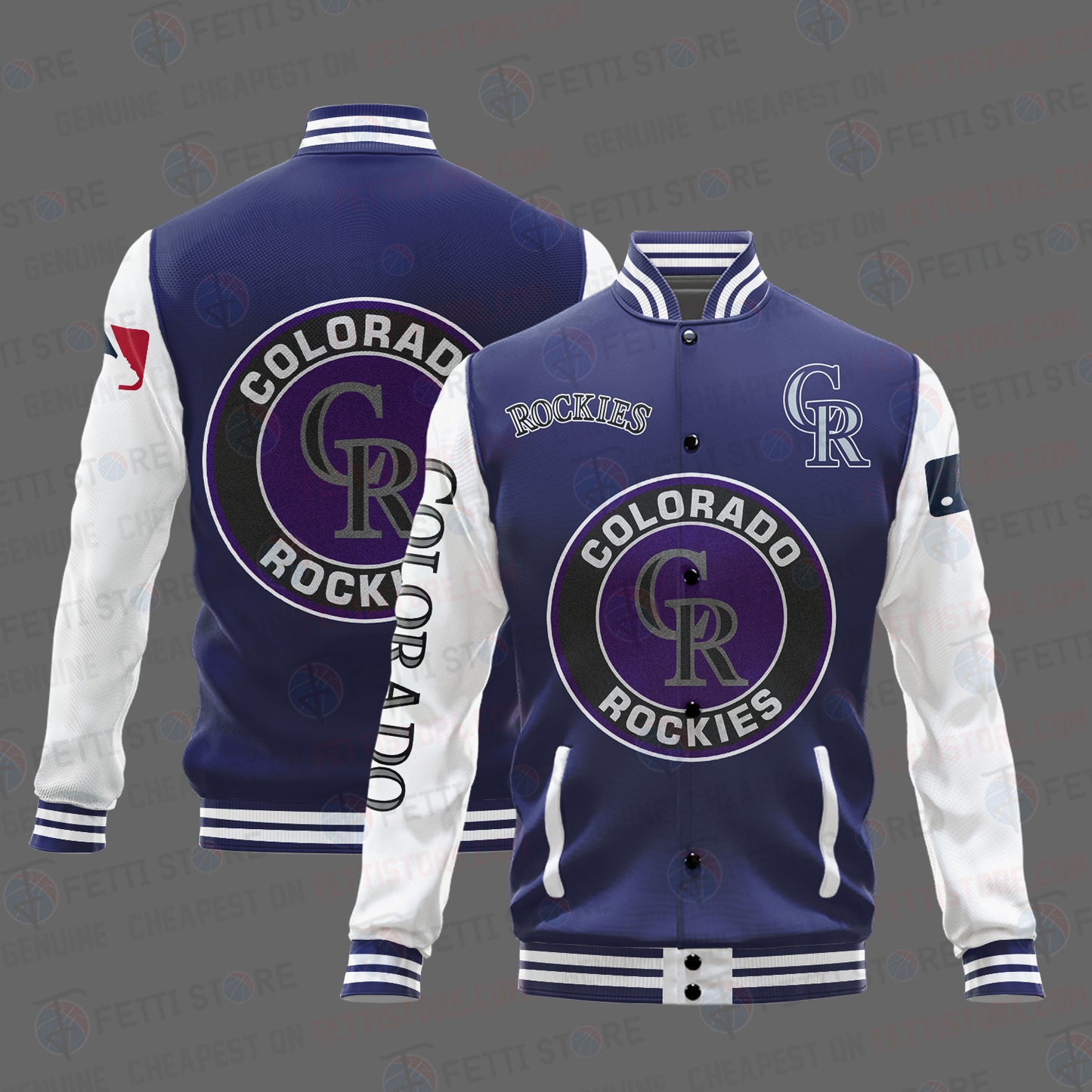 Colorado Rockies Major League Baseball AOP Varsity Jacket STM - All-Over-Printed Jacket
