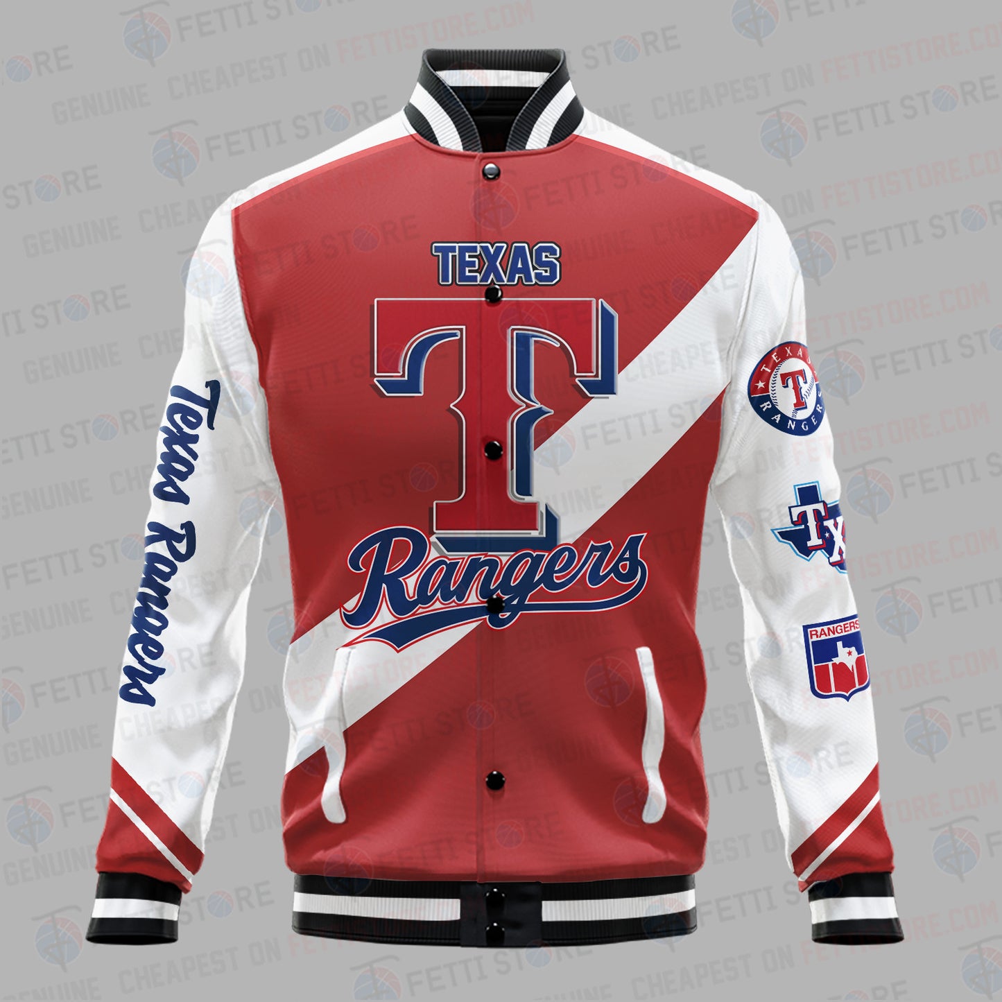 Texas Rangers Major League Baseball AOP Varsity Jacket SH1 V2 - All-Over-Printed Jacket