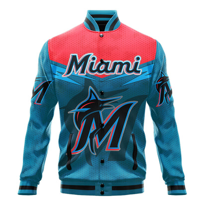 Miami Marlins - Major League Baseball AOP Varsity Jacket V7 - All-Over-Printed Jacket