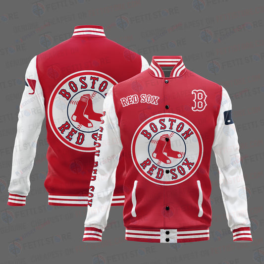 Boston Red Sox Major League Baseball AOP Varsity Jacket STM - All-Over-Printed Jacket