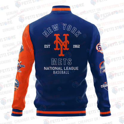 New York Mets American League Baseball Varsity Jacket SH1 - All-Over-Printed Jacket