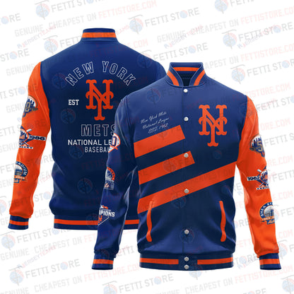 New York Mets American League Baseball Varsity Jacket SH1 - All-Over-Printed Jacket