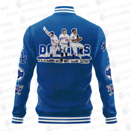 Los Angeles Dodgers American League Baseball Vintage Pattern Varsity Jacket - All-Over-Printed Jacket