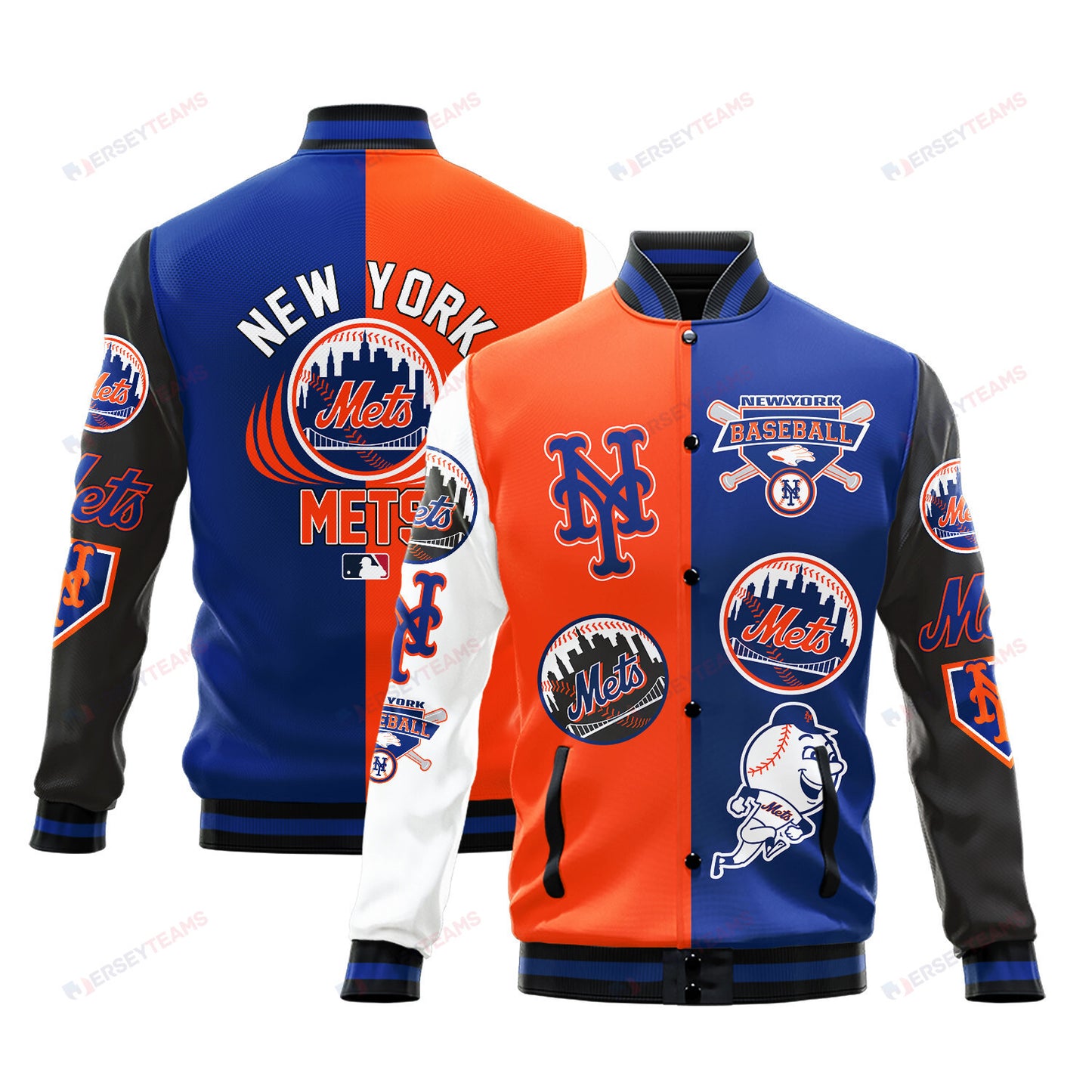 New York Mets Major League Baseball Varsity Jacket STM V3 - All-Over-Printed Jacket