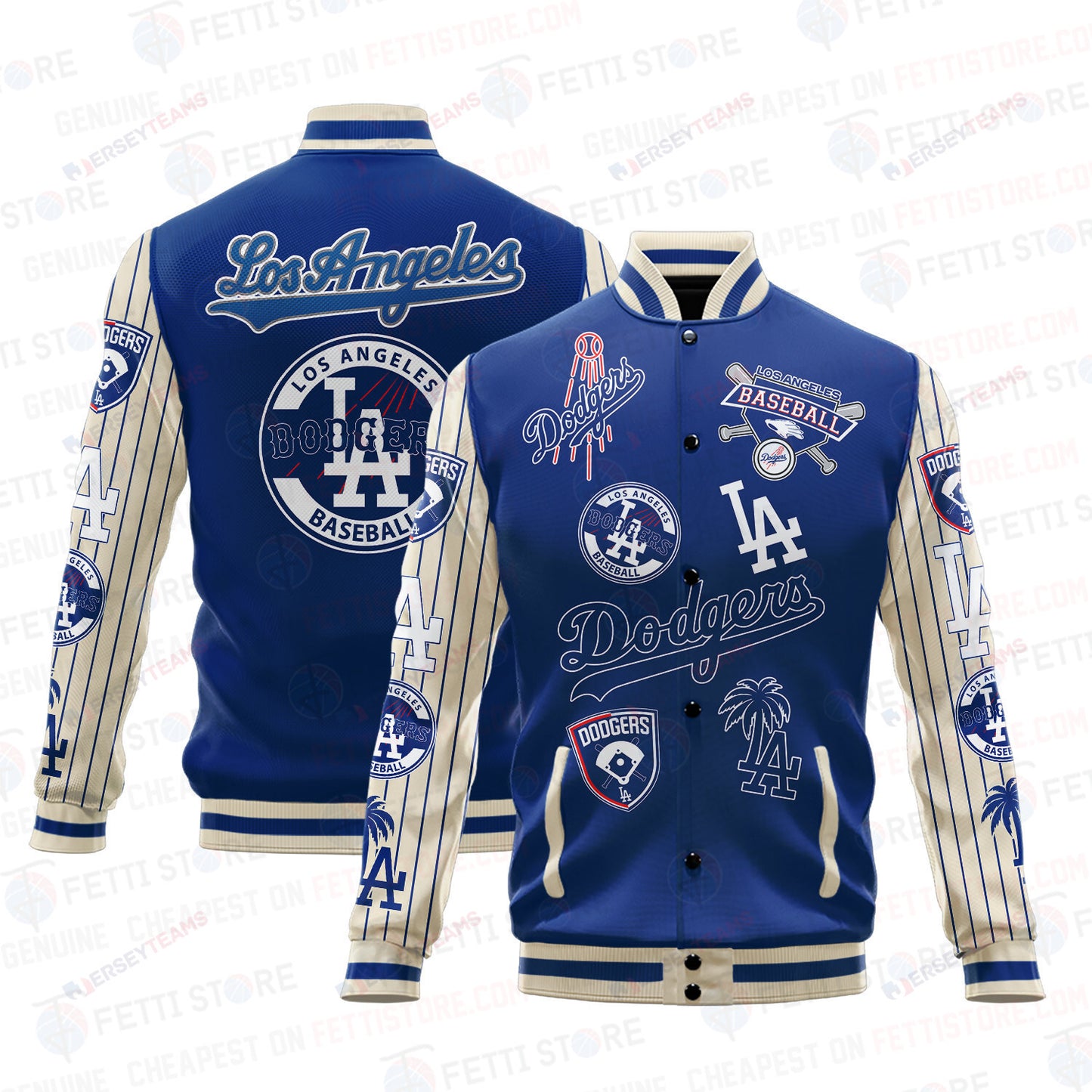 Los Angeles Dodgers - Major League Baseball AOP Varsity Jacket V6 - All-Over-Printed Jacket