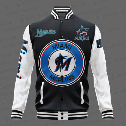 Miami Marlins Major League Baseball AOP Varsity Jacket STM - All-Over-Printed Jacket