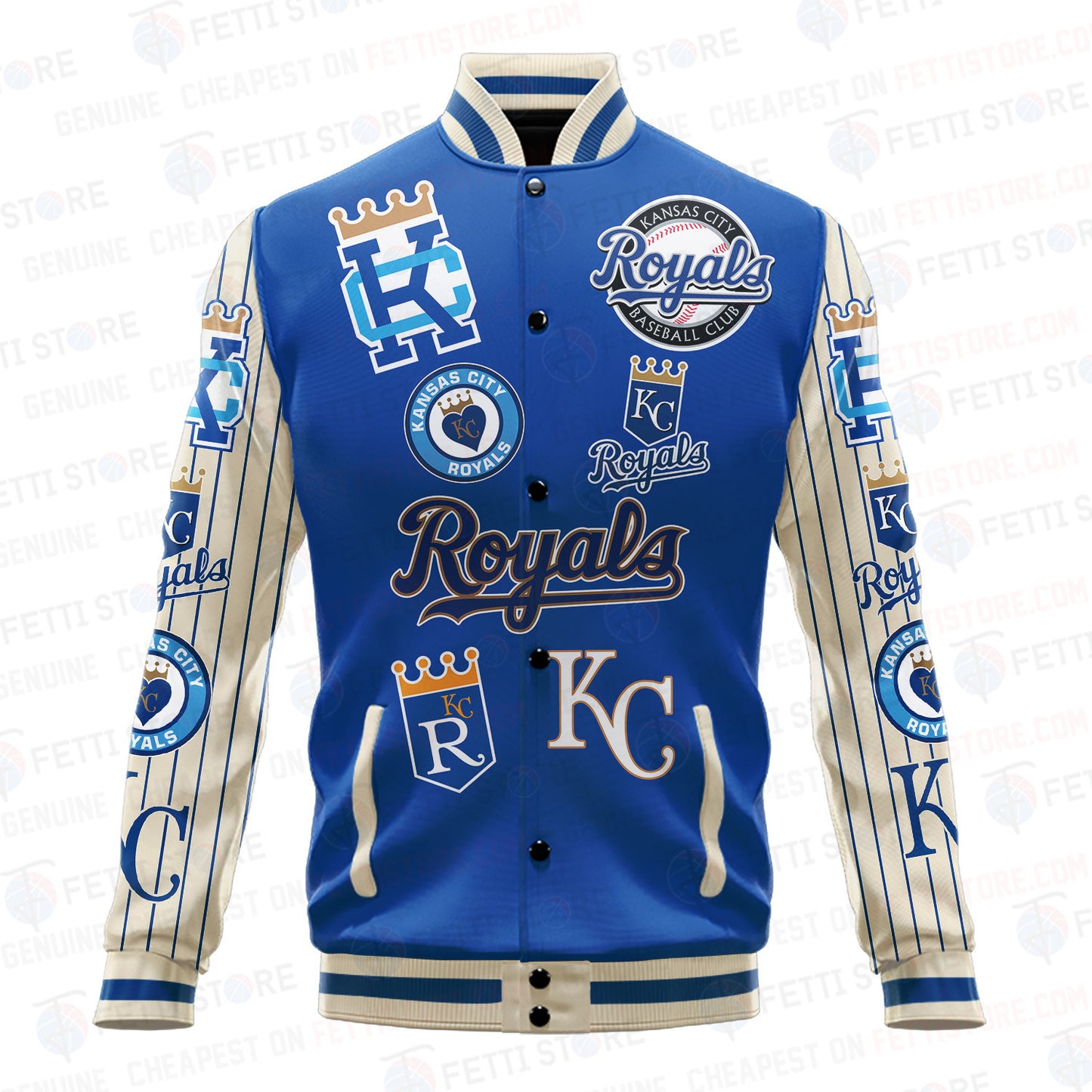 Kansas City Royals - Major League Baseball AOP Varsity Jacket V6 - All-Over-Printed Jacket