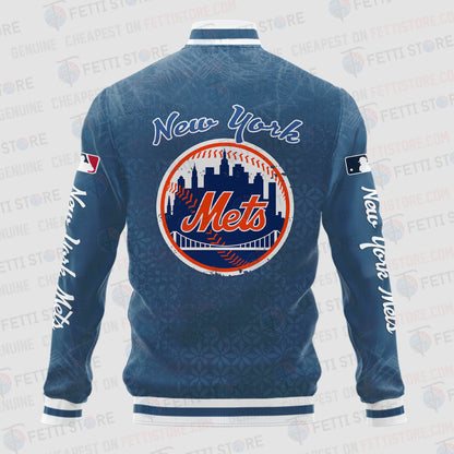 New York Mets - Major League Baseball AOP Varsity Jacket V8 - All-Over-Printed Jacket