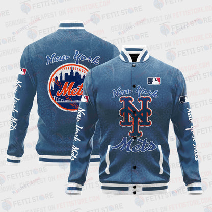 New York Mets - Major League Baseball AOP Varsity Jacket V8 - All-Over-Printed Jacket
