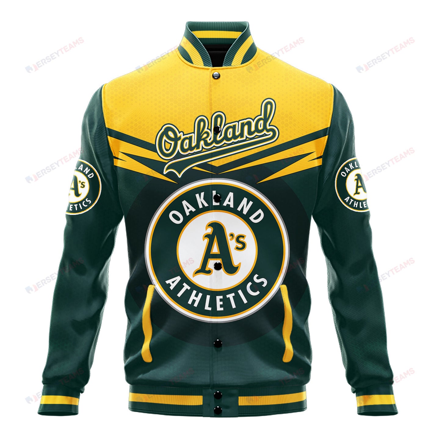 Oakland Athletics - Major League Baseball AOP Varsity Jacket V7 - All-Over-Printed Jacket