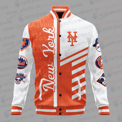 New York Mets American League Baseball Varsity Jacket SH1 V1 - All-Over-Printed Jacket