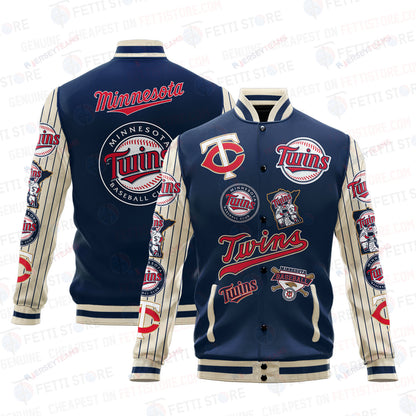 Minnesota Twins - Major League Baseball AOP Varsity Jacket V6 - All-Over-Printed Jacket