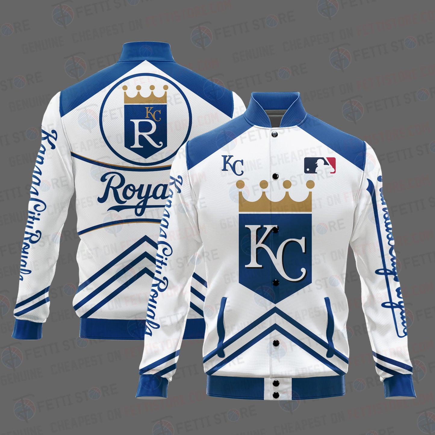 Kansas City Royals - Major League Baseball AOP Varsity Jacket V4 - All-Over-Printed Jacket