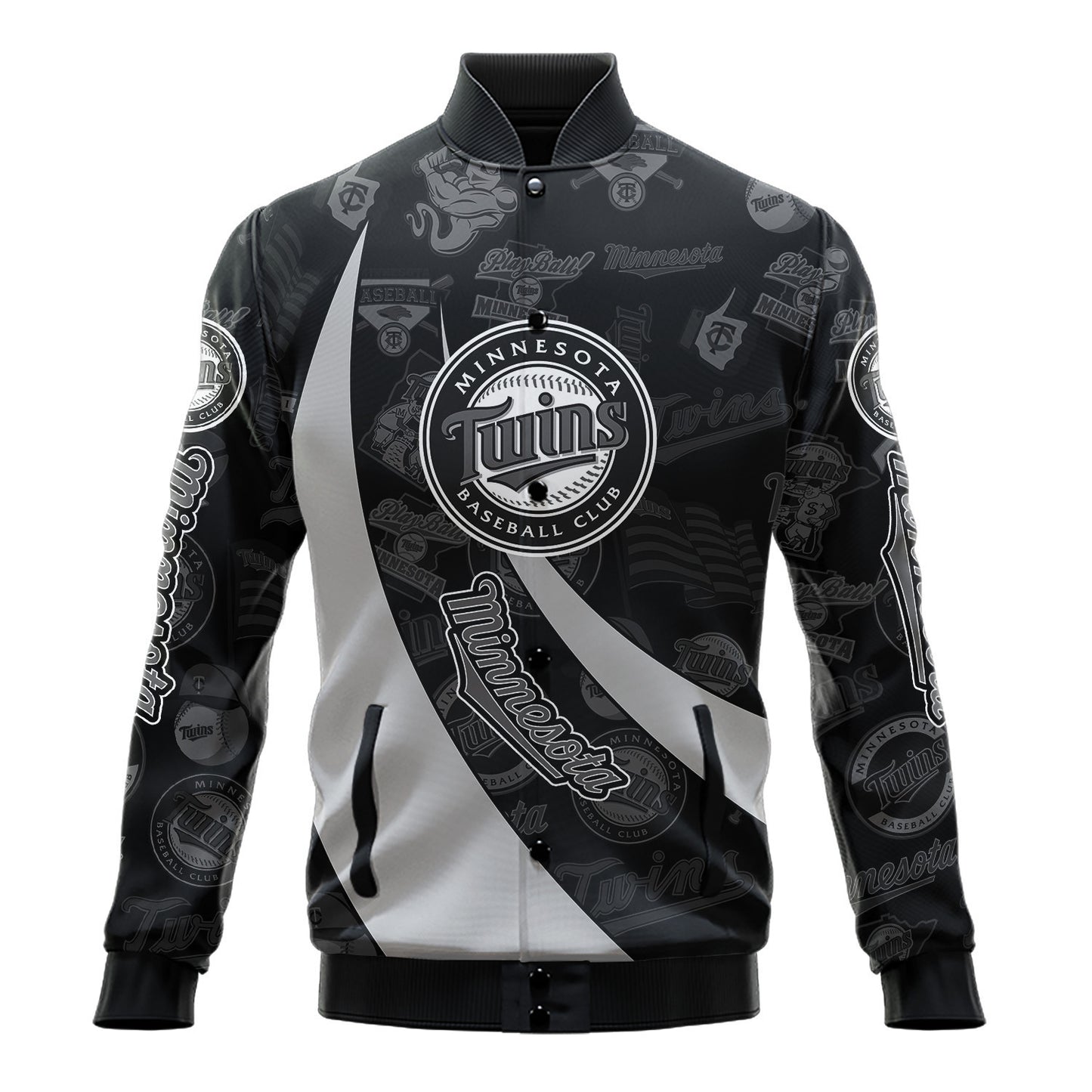 Minnesota Twins - Major League Baseball AOP Varsity Jacket V3 - All-Over-Printed Jacket