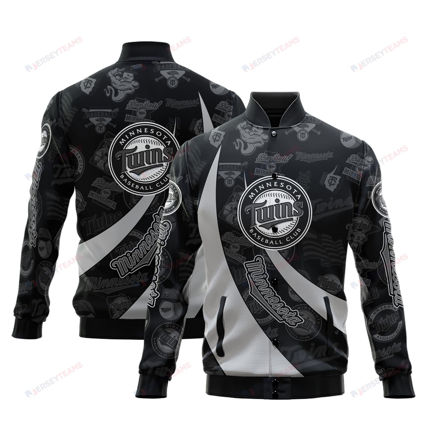 Minnesota Twins - Major League Baseball AOP Varsity Jacket V3 - All-Over-Printed Jacket