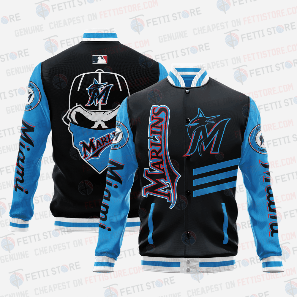 Miami Marlins Major League Baseball AOP Varsity Jacket - All-Over-Printed Jacket