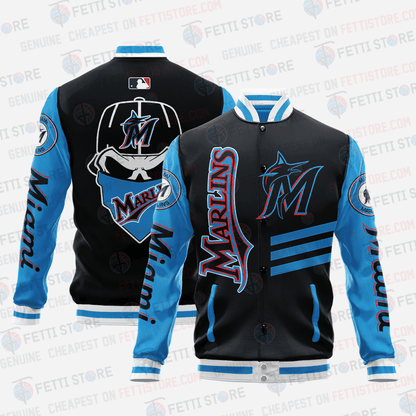 Miami Marlins Major League Baseball AOP Varsity Jacket - All-Over-Printed Jacket