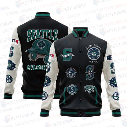 Seattle Mariners - Major League Baseball AOP Varsity Jacket V2 - All-Over-Printed Jacket