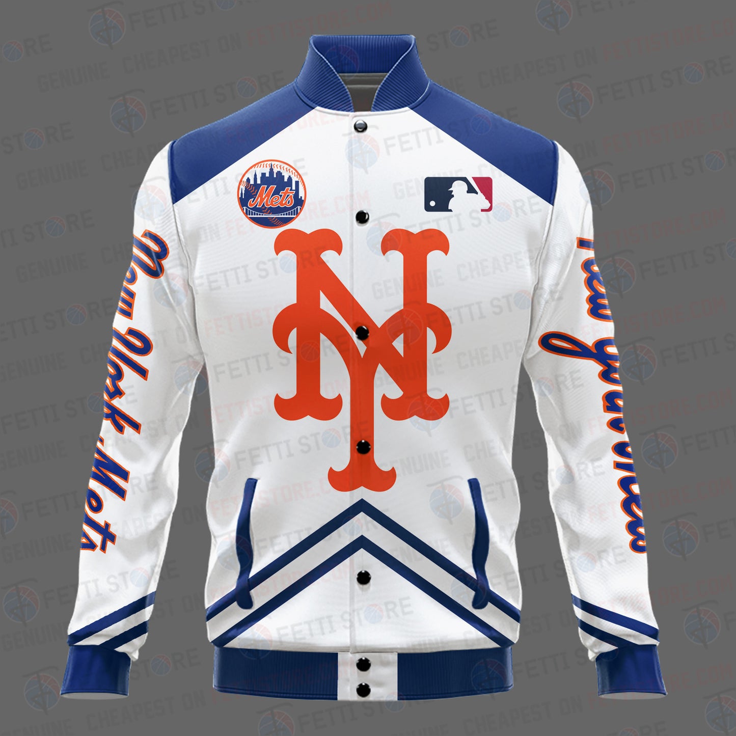 New York Mets - Major League Baseball AOP Varsity Jacket V4 - All-Over-Printed Jacket