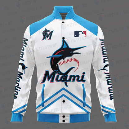 Miami Marlins - Major League Baseball AOP Varsity Jacket V4 - All-Over-Printed Jacket