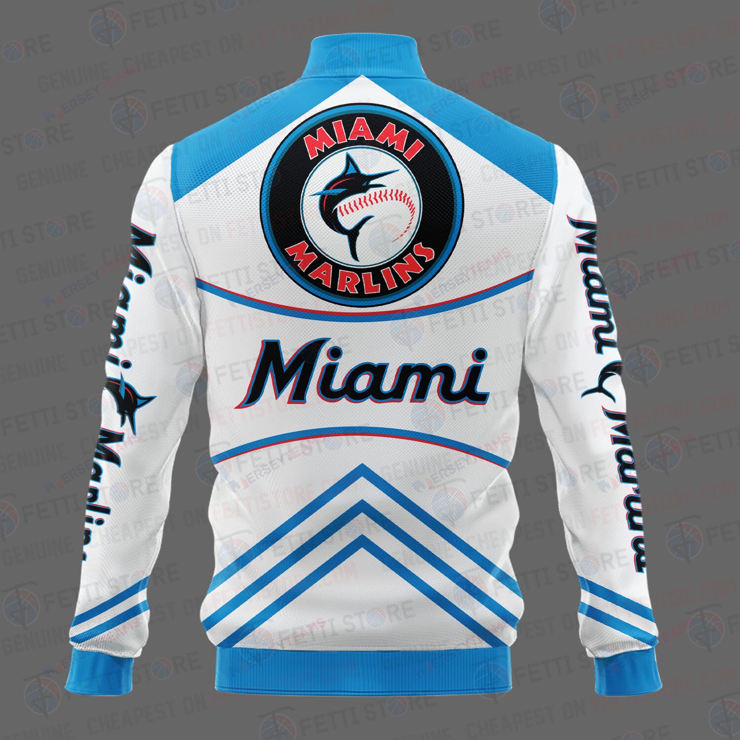 Miami Marlins - Major League Baseball AOP Varsity Jacket V4 - All-Over-Printed Jacket
