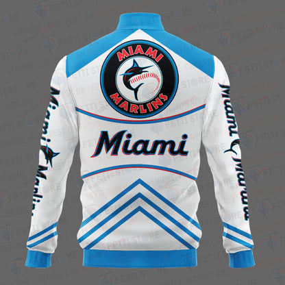 Miami Marlins - Major League Baseball AOP Varsity Jacket V4 - All-Over-Printed Jacket