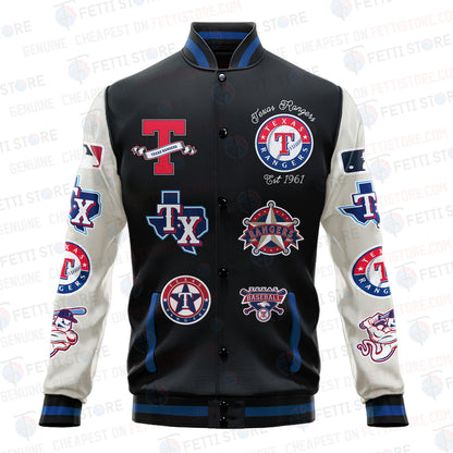 Texas Rangers - Major League Baseball AOP Varsity Jacket V2 - All-Over-Printed Jacket