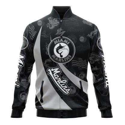 Miami Marlins - Major League Baseball AOP Varsity Jacket V3 - All-Over-Printed Jacket
