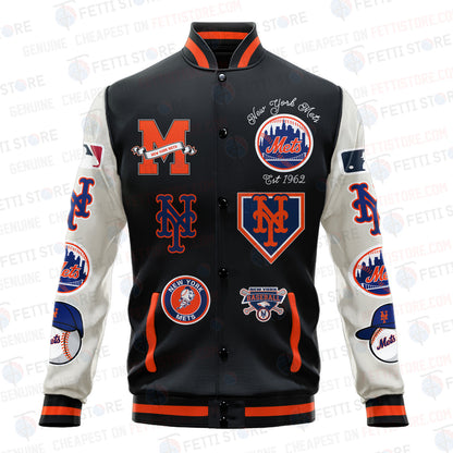 New York Mets - Major League Baseball AOP Varsity Jacket V2 - All-Over-Printed Jacket
